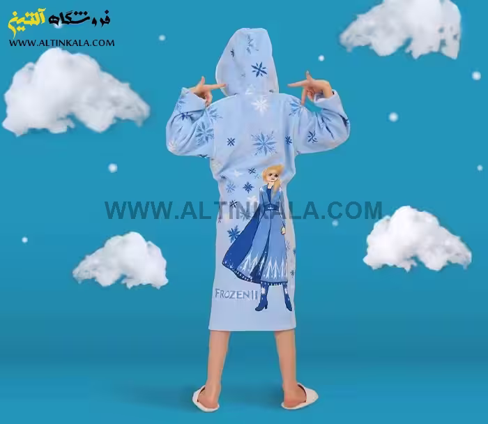 حوله پالتویی کودک پودایران طرح فروزن سایز 80