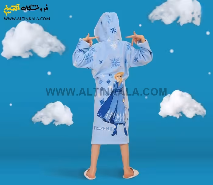 حوله پالتویی کودک پودایران طرح فروزن سایز 80