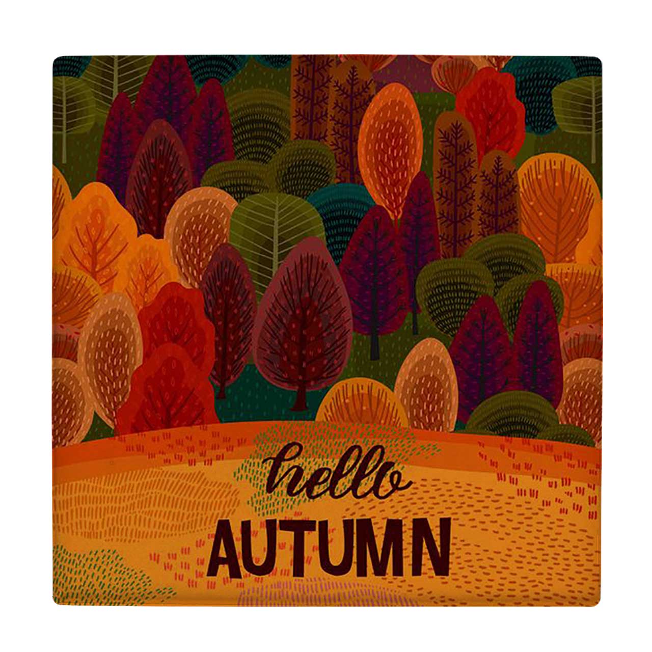  کاشی کارنیلا طرح نقاشی درختان کد wkk1601