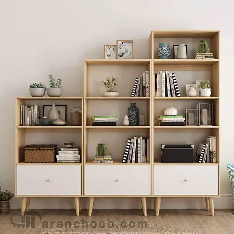 کتابخانه پایه دار چوبی