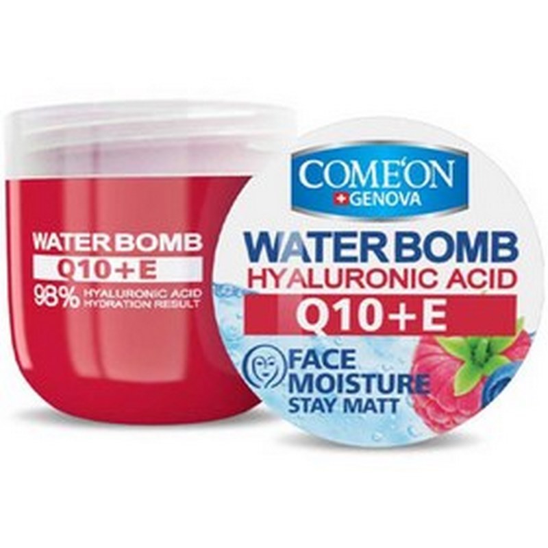 ژل کرم آبرسان قوی کامان حاوی ویتامین E و Q10 حجم 200 میل Comeon Water Bomb Hyalu