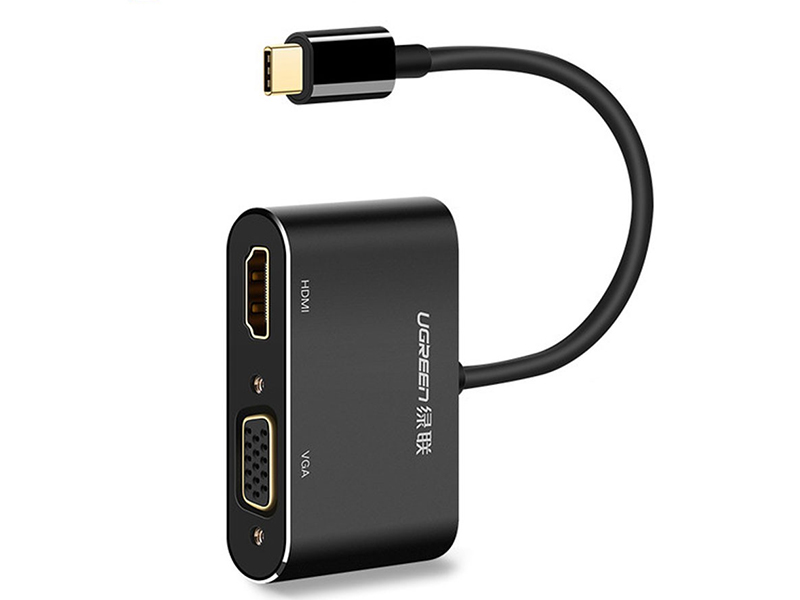 مبدل تایپ سی به HDMI و VGA یوگرین مدل MM123 50251 USB-C to HDMI and VGA Converter