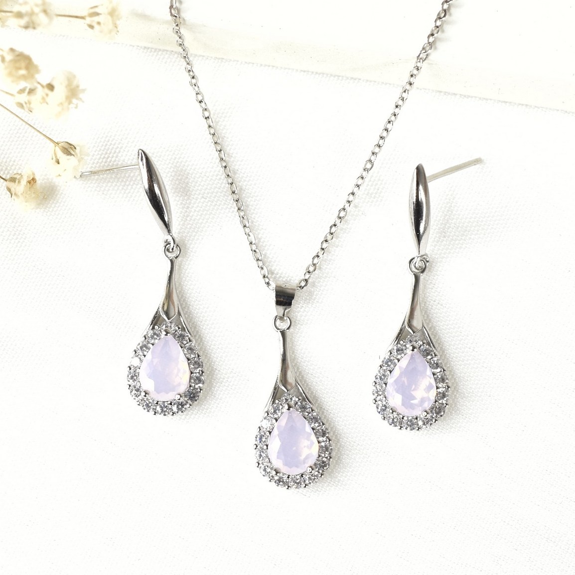 نیمست نگین طرح اوپال نقره925 کد 9719