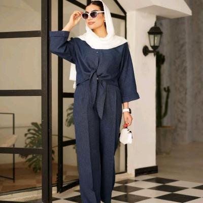 ست شومیز شلوار گره ای