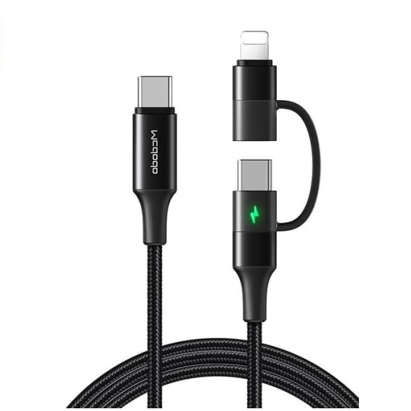 کابل تبدیل USB-C به لایتنینگ/USB-C مک دودو مدل CA-7120 طول 1.2 متر