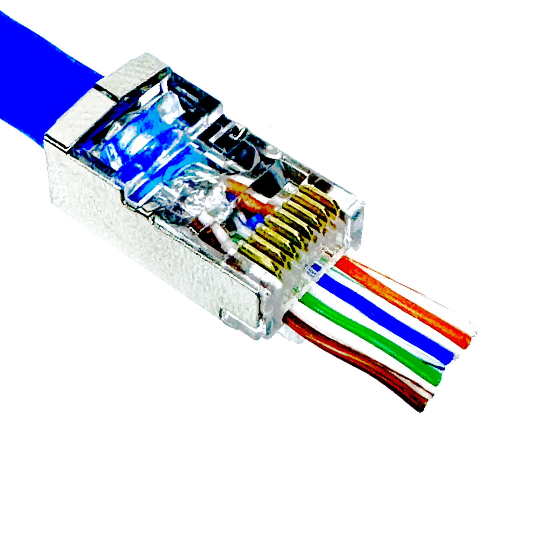 سوکت کابل شبکه CAT6 SFTP میان گذر ته باز OPEN END بسته 5 عددی