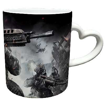 ماگ مدل دسته قلبی طرح بازی کال آف دیوتی call of duty کد 92