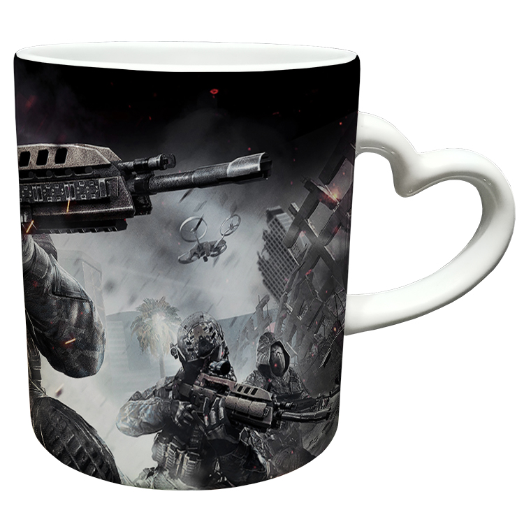 ماگ مدل دسته قلبی طرح بازی کال آف دیوتی call of duty کد 92