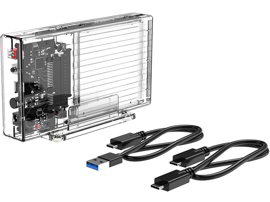 باکس هارد اکسترنال تایپ سی دوتایی  شفاف اوریکو ORICO Dual-Bay Hard Drive Enclosure 2259RC3