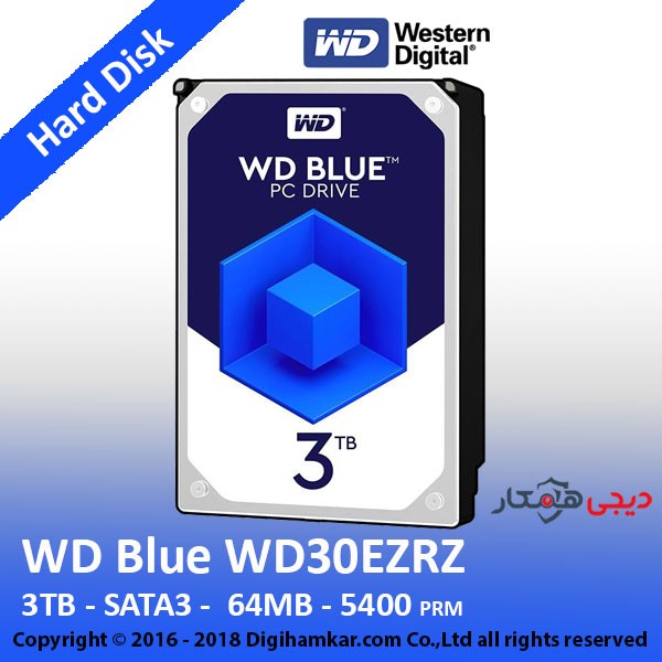 هارددیسک اینترنال وسترن دیجیتال مدل Blue WD30EZRZ ظرفیت 3 ترابایت
