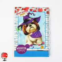 دفتر نقاشی 100 برگ سیمی طرح سگ جلد طلقی آونگ