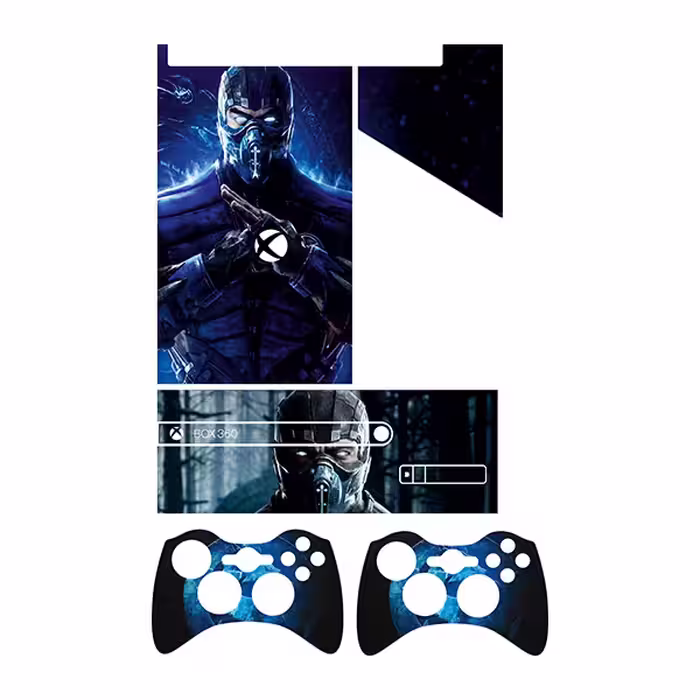 برچسب ایکس باکس 360 سوپر اسلیم توییجین وموییجین مدل Mortal Kombat 02 مجموعه 5 عددی