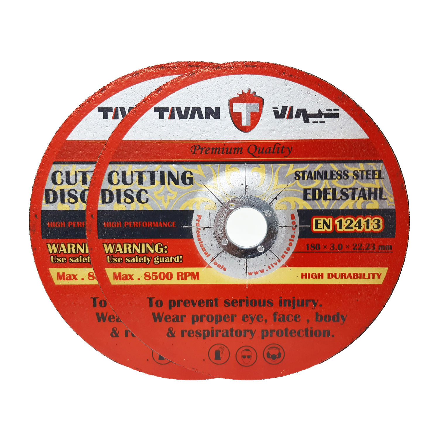 صفحه برش آهن تیوان مدل AT- 180x3 مجموعه دو عددی