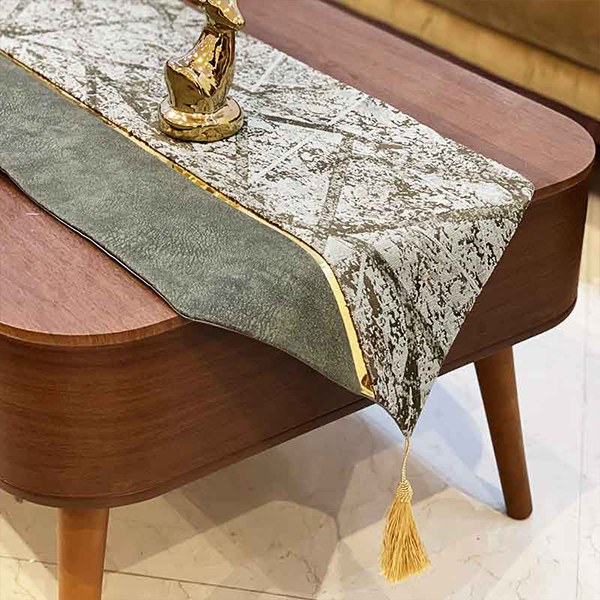  رانر طرح ترکیبی پتینه و مخمل سبز مات 