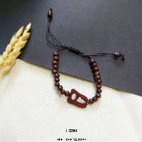 دستبند چوبی دستساز حرف ه