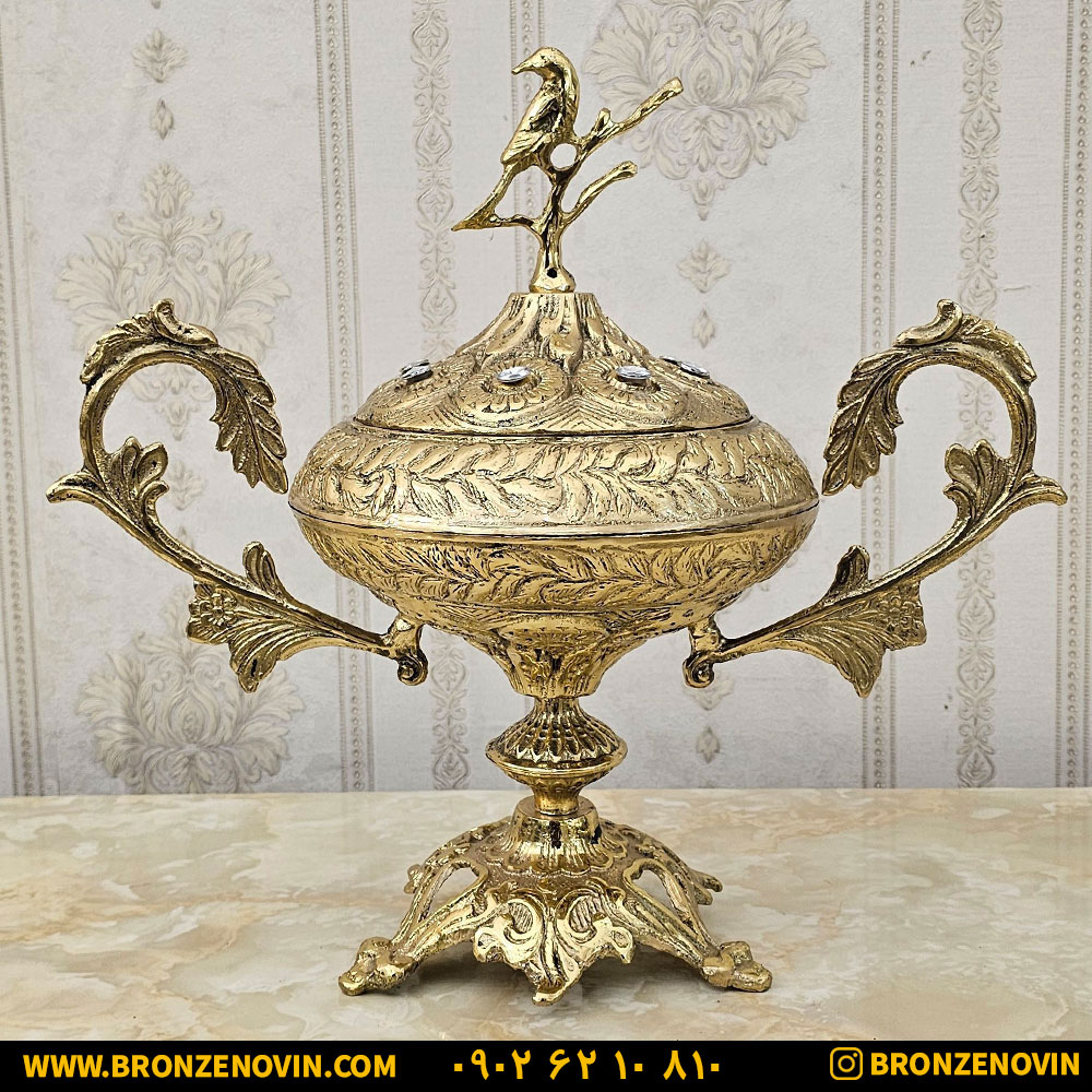 شکلات خوری برنزی مدل پرنیا بزرگ کد 5433