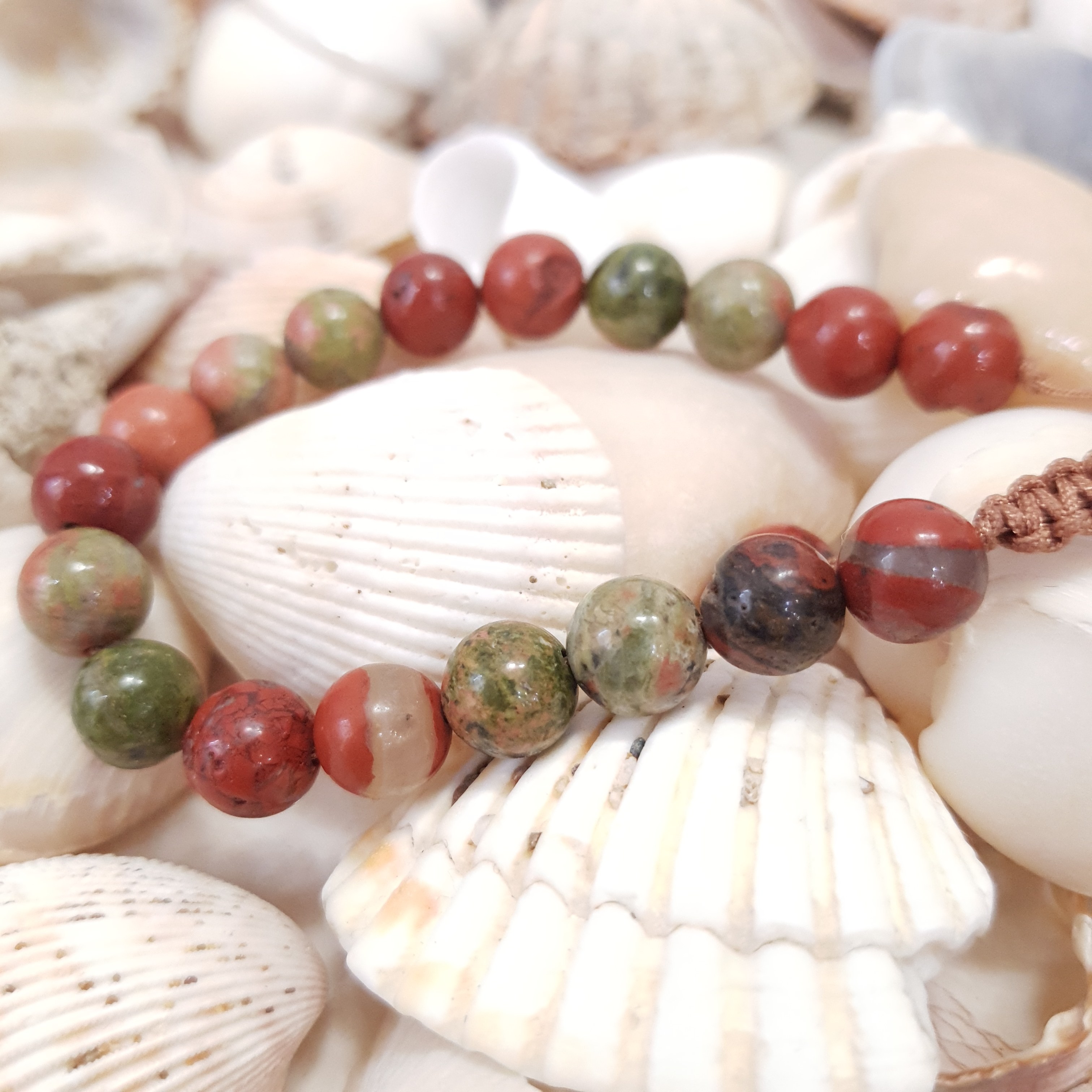 دستبند سنگ جاسپر سرخ و اوناکیت