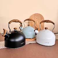 کتری استیل کف چدن دسته بامبو تک سوت 2.5 لیتر