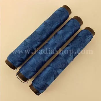 نخ چرم آبی کاربنی