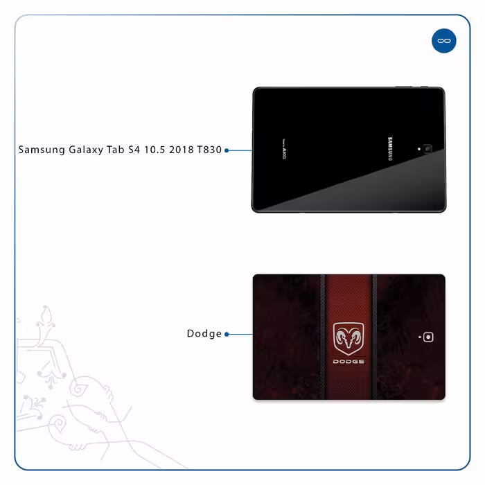 برچسب پوششی ماهوت مدل Dodge مناسب برای تبلت سامسونگ Galaxy Tab S4 10.5 2018 T830