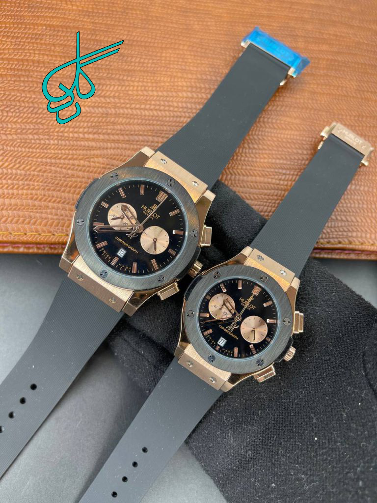 خرید ست ساعت زنانه و مردانه هابلوت Hublot سه موتوره فعال بند رابر کد 2115855 - ردگل