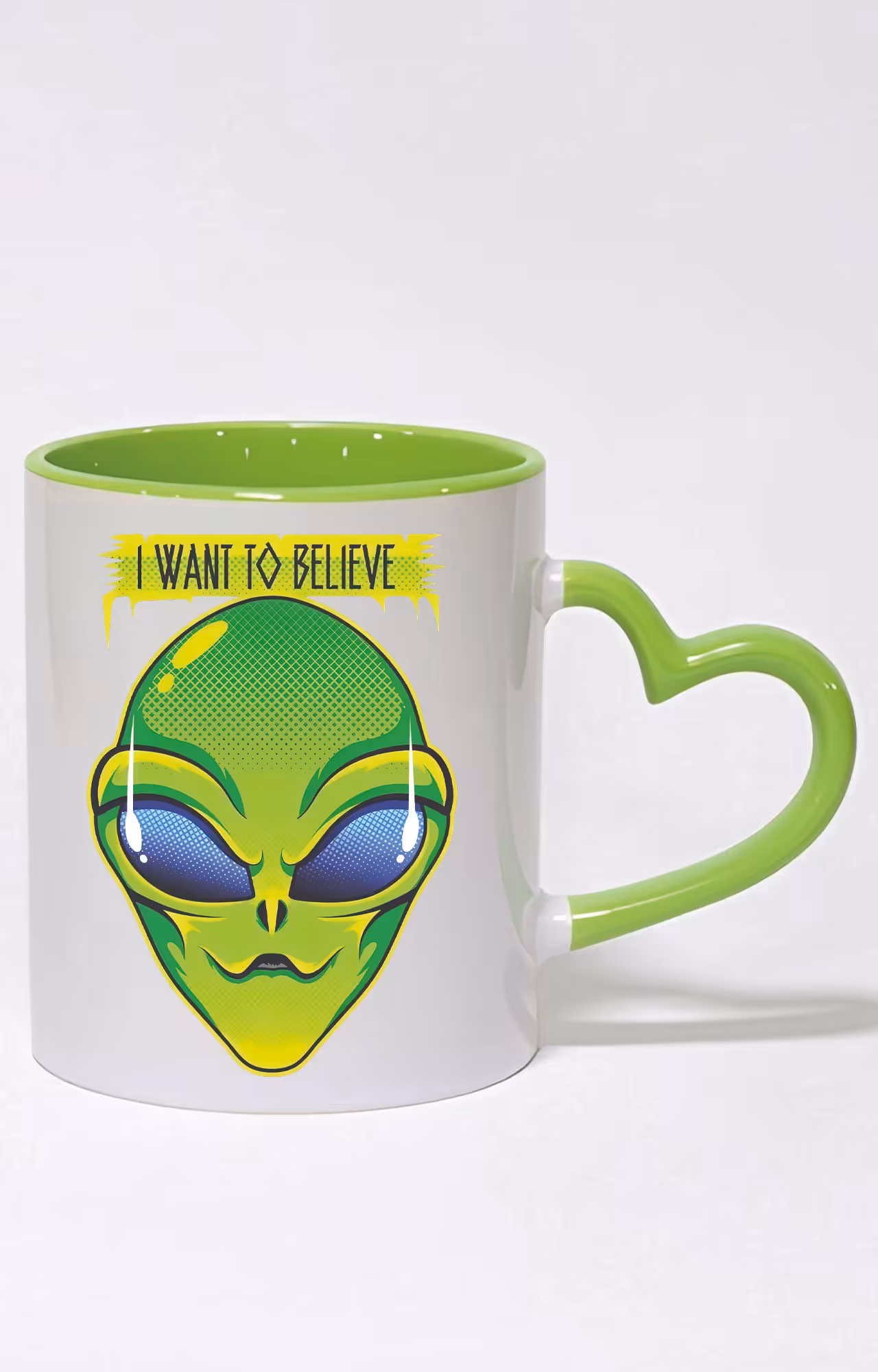 ماگ دسته قلبی رنگی طرح alien کد 3358