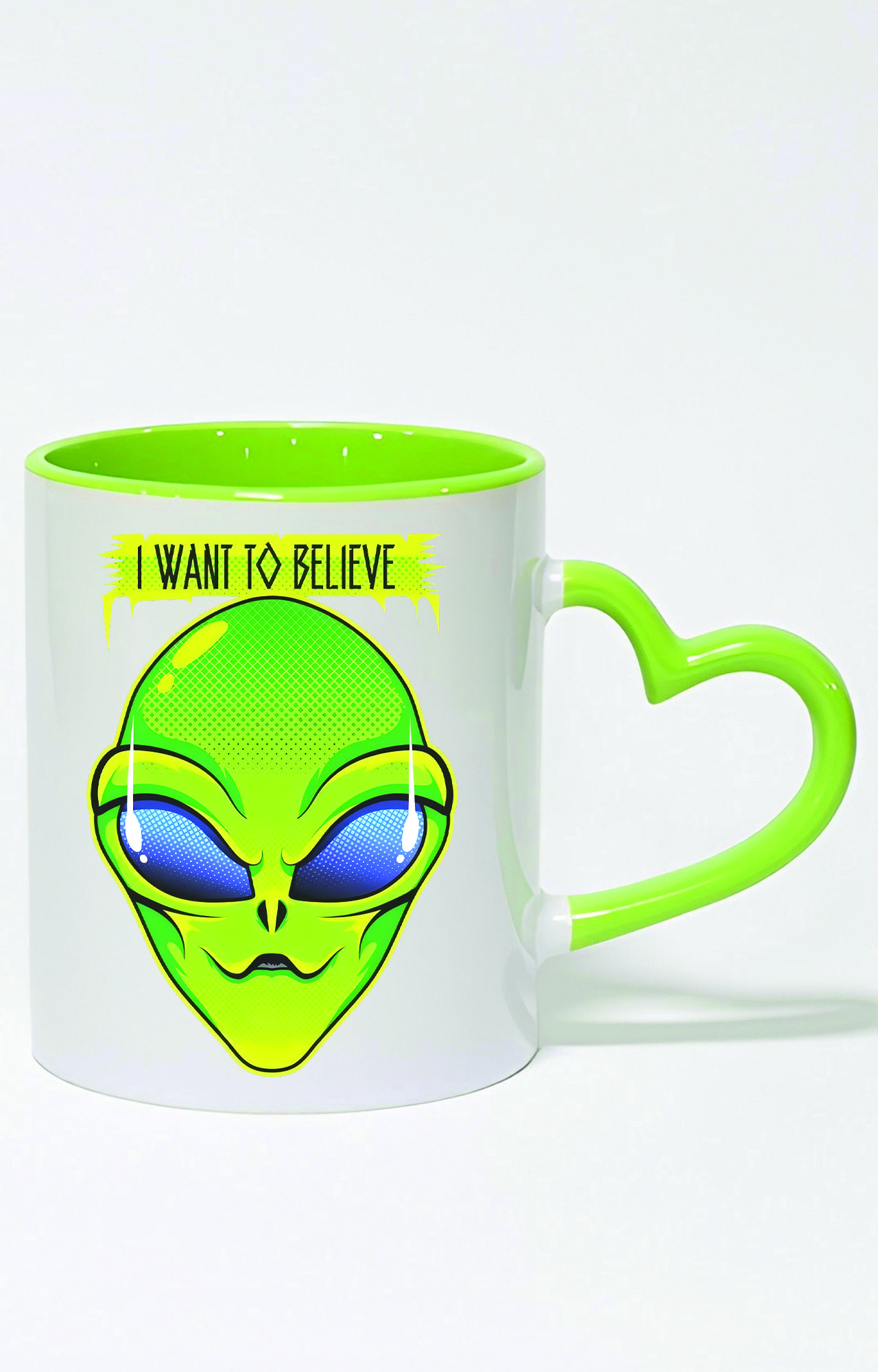 ماگ دسته قلبی رنگی طرح alien کد 3358