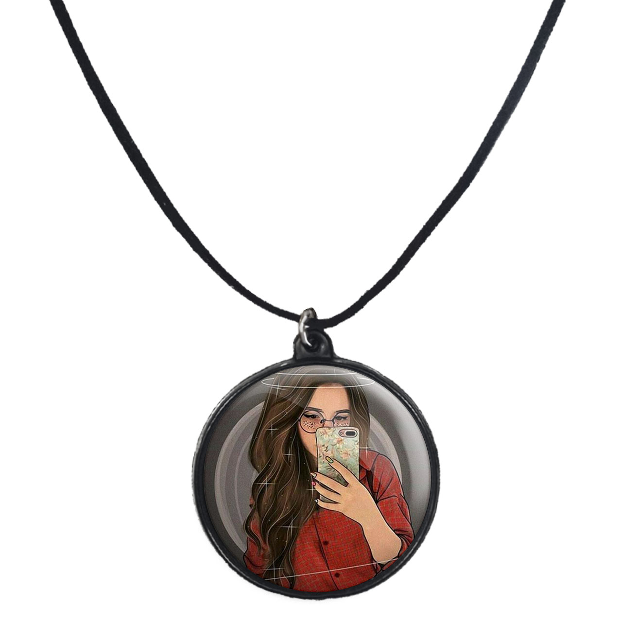 گردنبند پرمانه طرح دخترونه کد pmb.4638 مدل دو طرفه