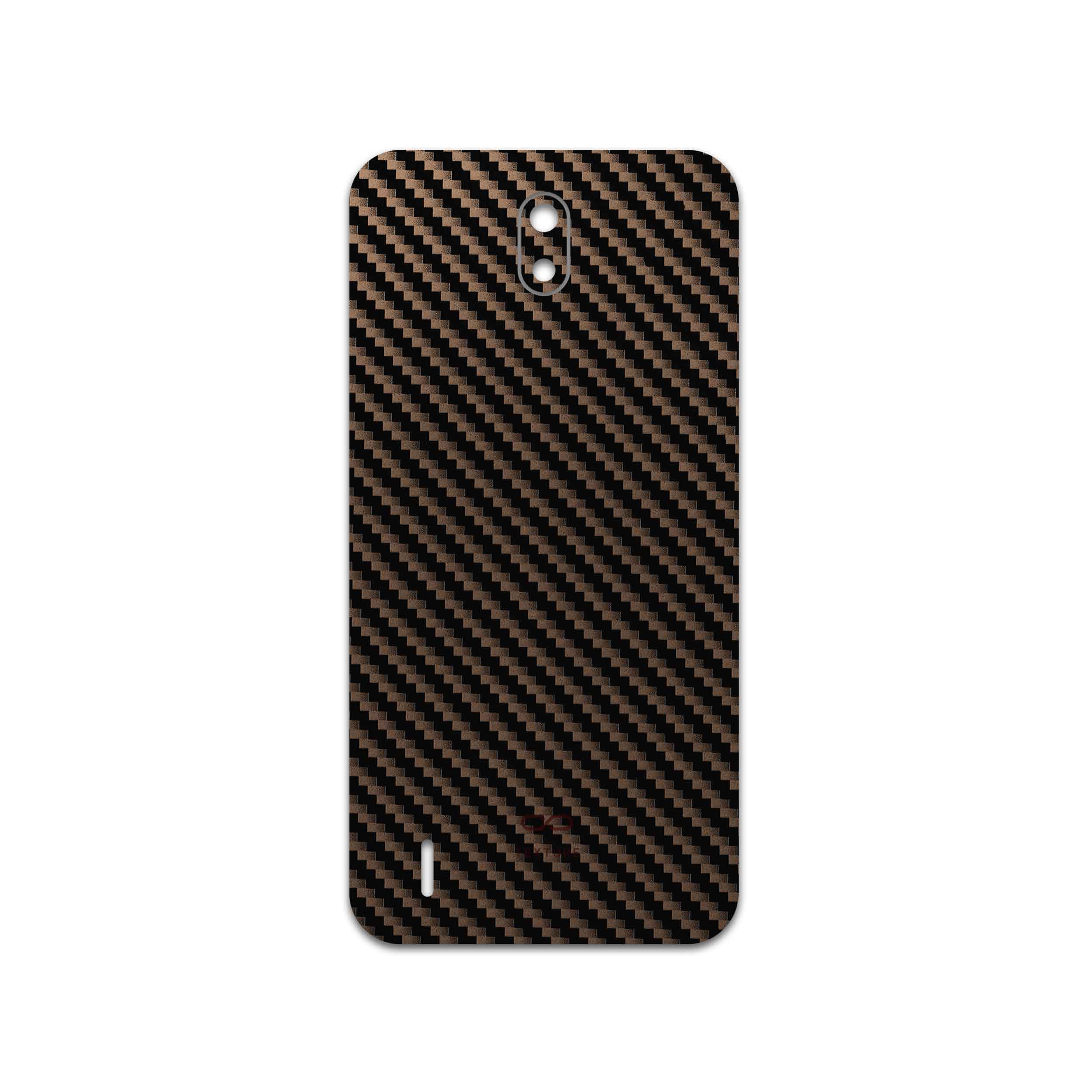 برچسب پوششی ماهوت مدل Glossy-Brown-Fiber مناسب برای گوشی موبایل نوکیا C1