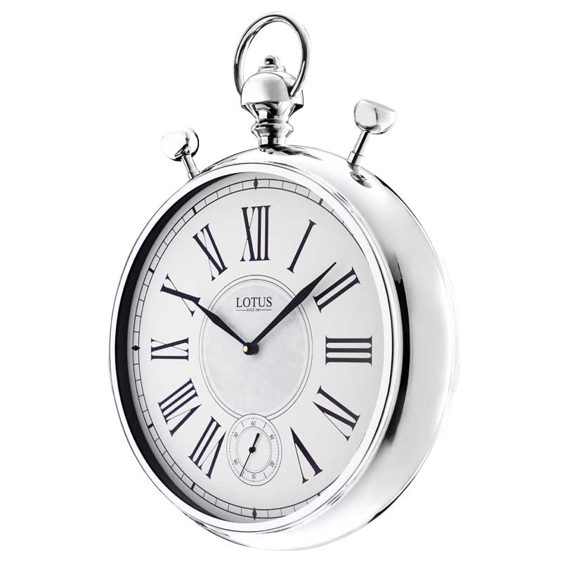 ساعت ديواری فلزی لوتوس کد محصول: M-20501-CARLA-ANTIQUE&SILVER