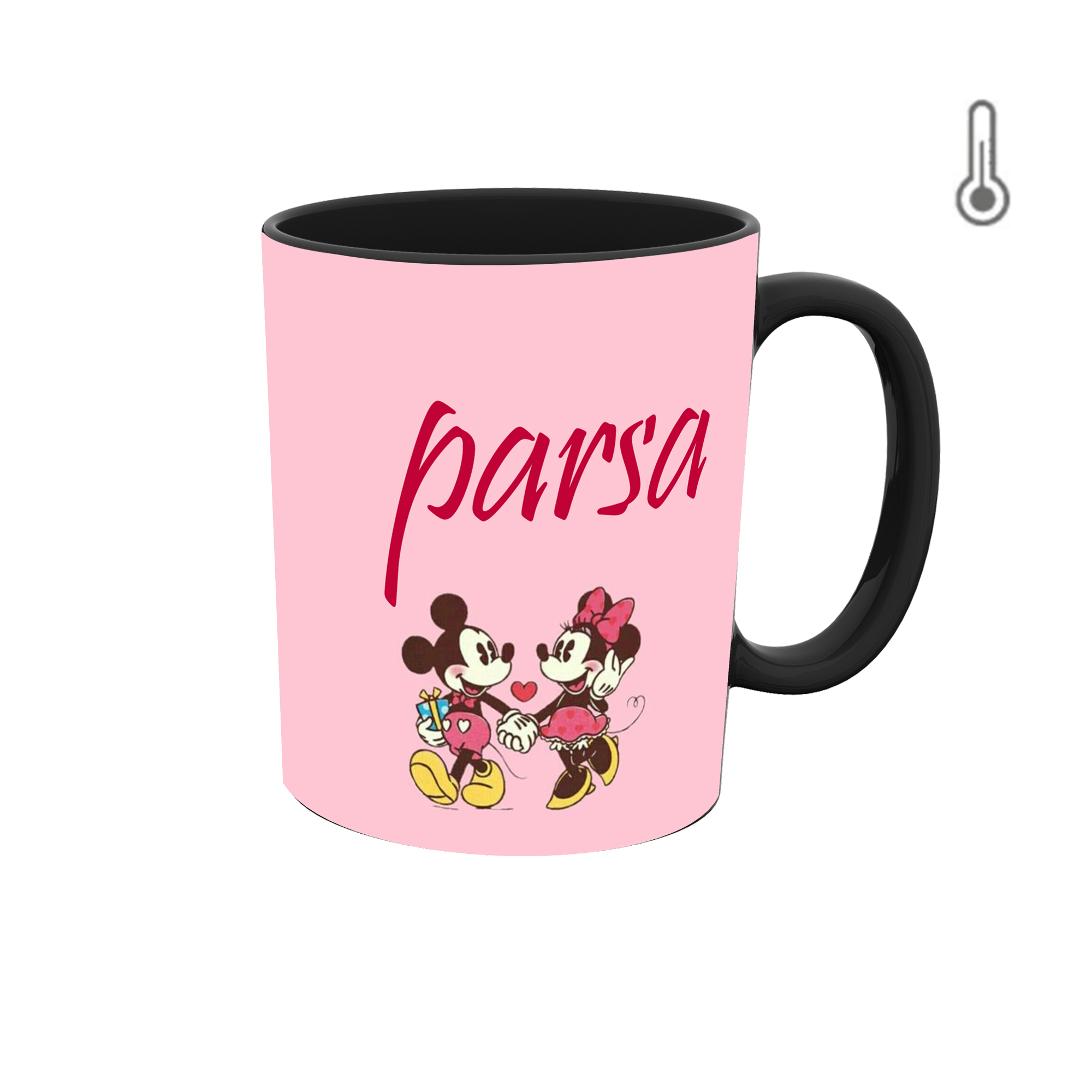 ماگ حرارتی طرح اسم پارسا مدل قلب روز عشق 