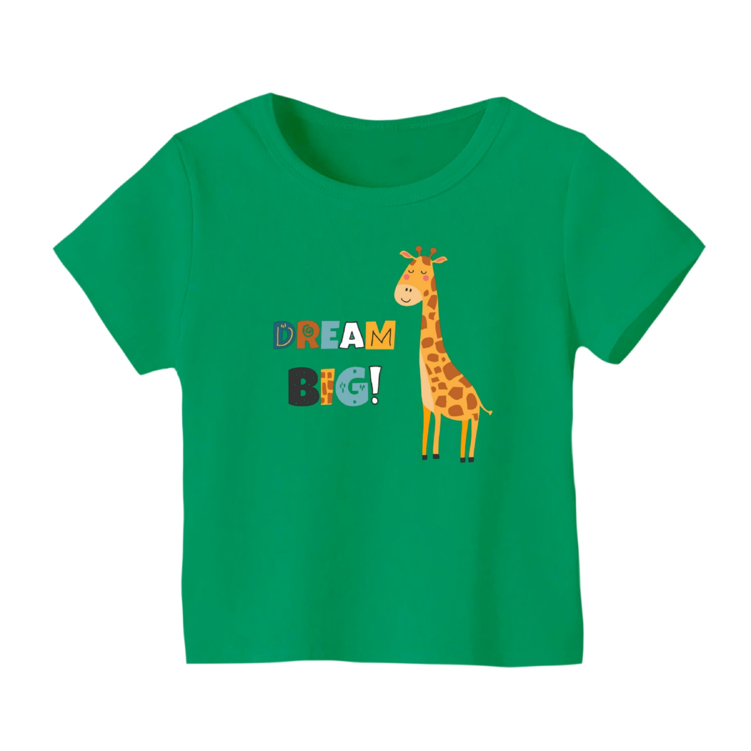 تی شرت آستین کوتاه بچگانه مدل زرافه کد 12 رنگ سبز