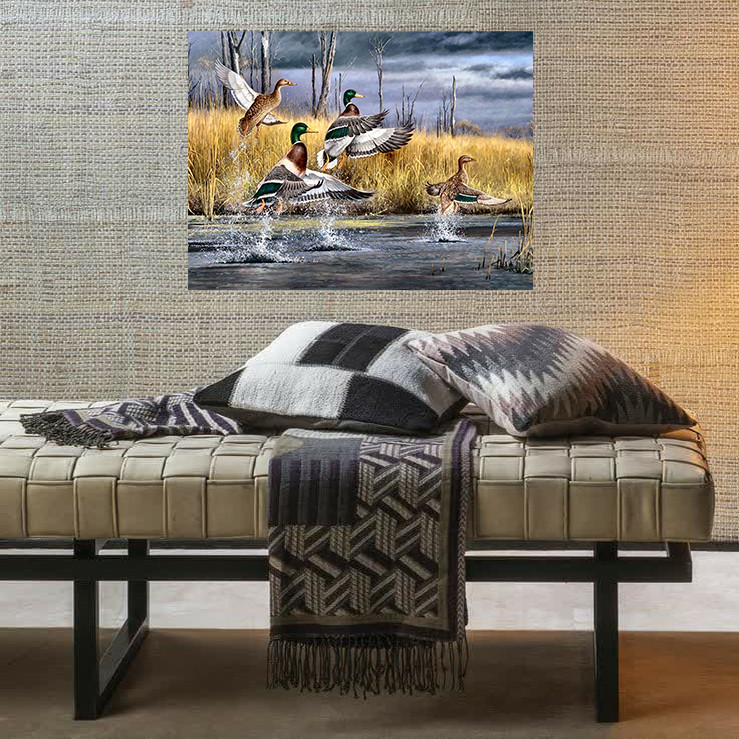 تابلو شاسی طرح شاسی طبیعت و پرندگان مدل شوق پرواز کد AR31079 | دنیای قاب