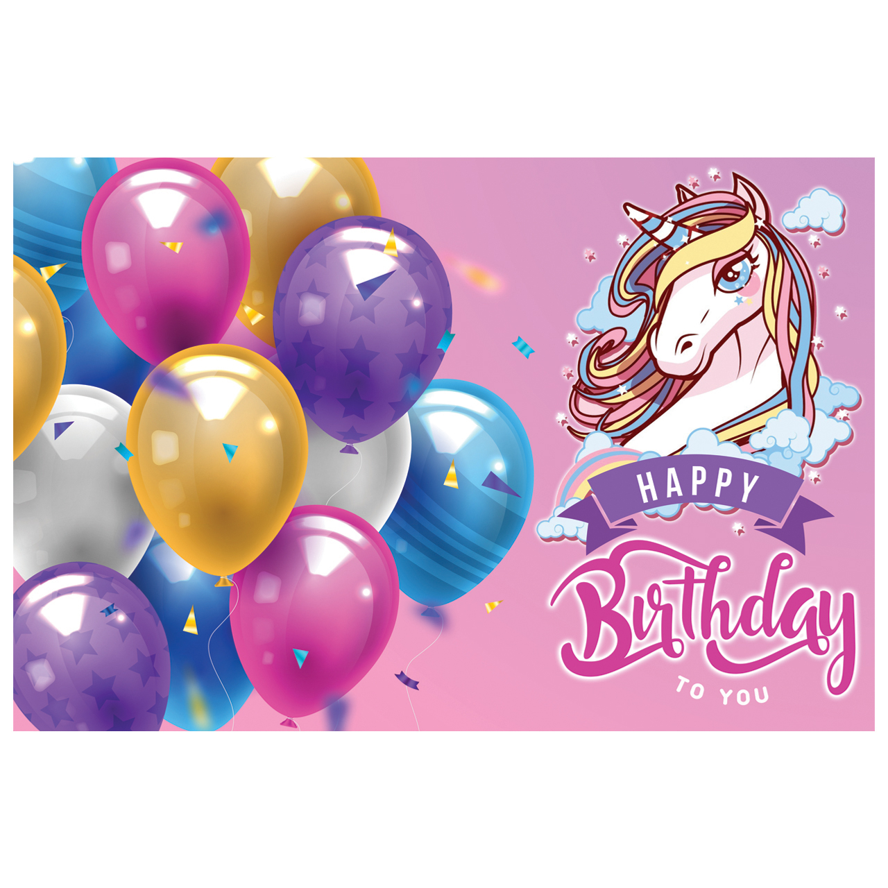 بنر تم تولد طرح اسب تک شاخ یونیکورن کد 1067