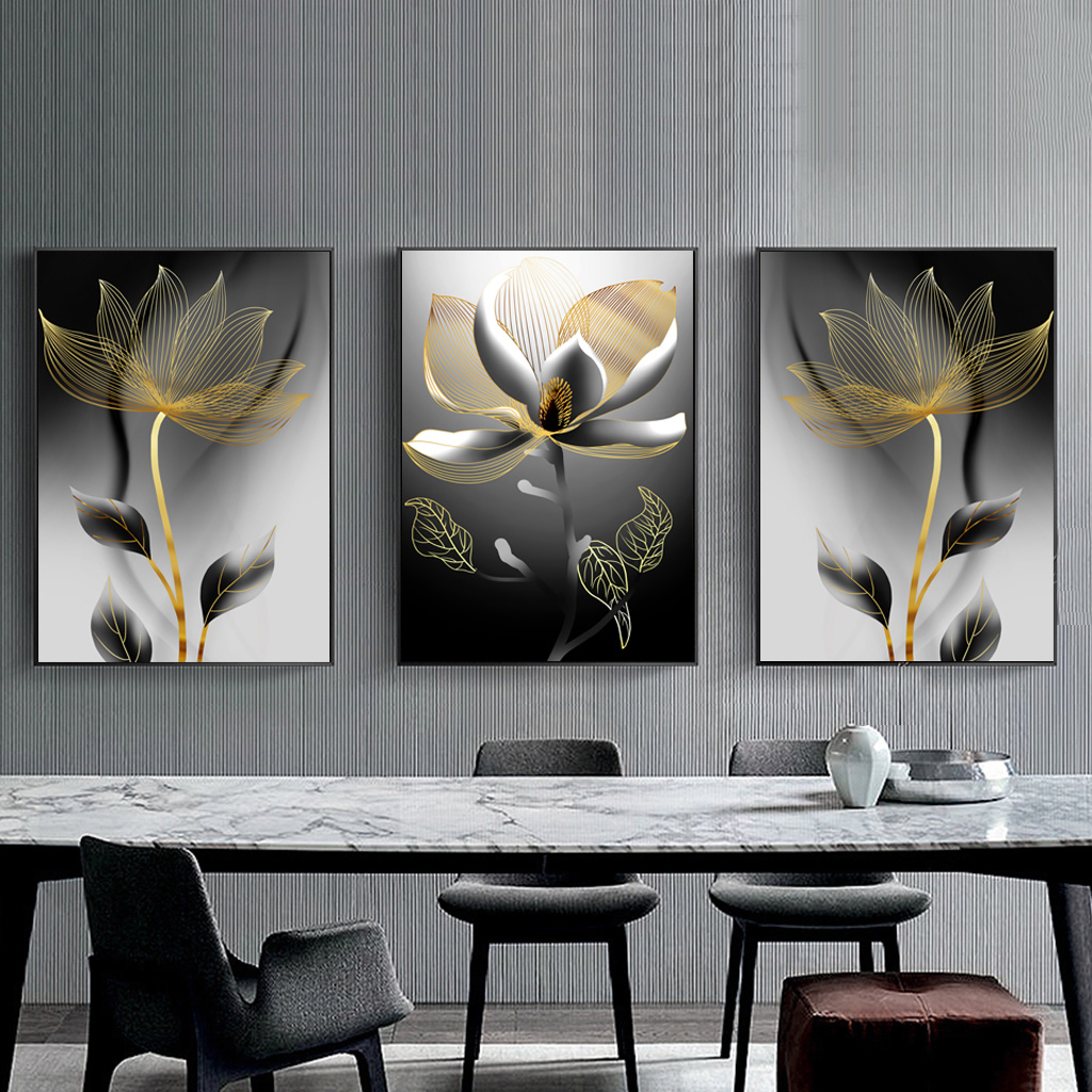  تابلو دکوراتیو مدل گل مجموعه 3 عددی