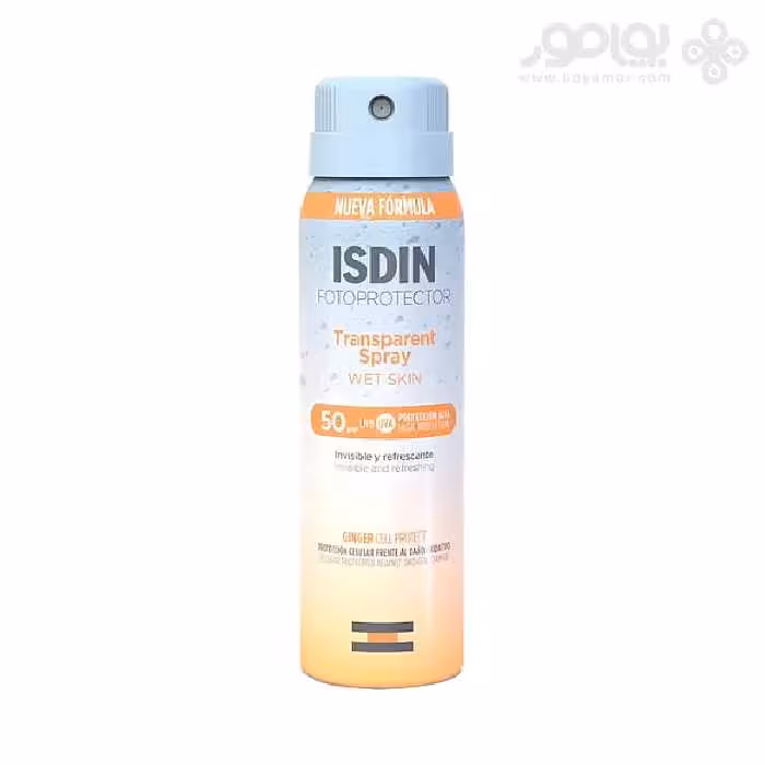 اسپری ضد آفتاب ایزدین SPF50 مدل TRANSPARENT حجم 100 میل