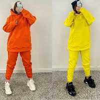 ست هودی شلوار روژین