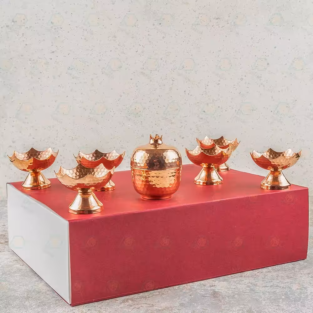 پک هدیه مسنار(کاسه مسی، قندان انار مسی)