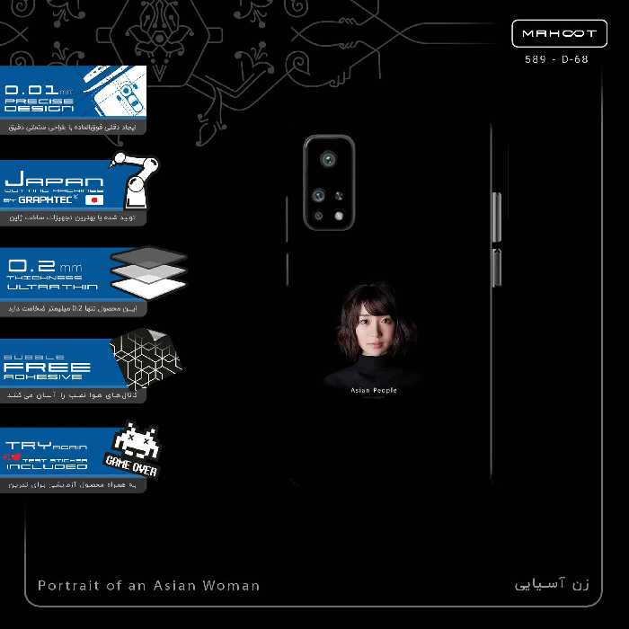 برچسب پوششی ماهوت مدل Portrait of an Asian Woman-FullSkin مناسب برای گوشی موبایل شیائومی Mi 10T Pro 5G