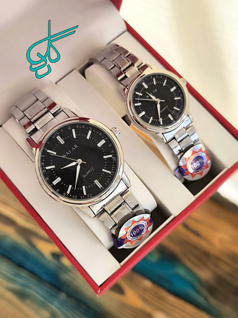خرید ست ساعت فلزی مردانه و زنانه مارک والار رنگ ثابت دارای رنگ بندی کد 2115694 - ردگل
