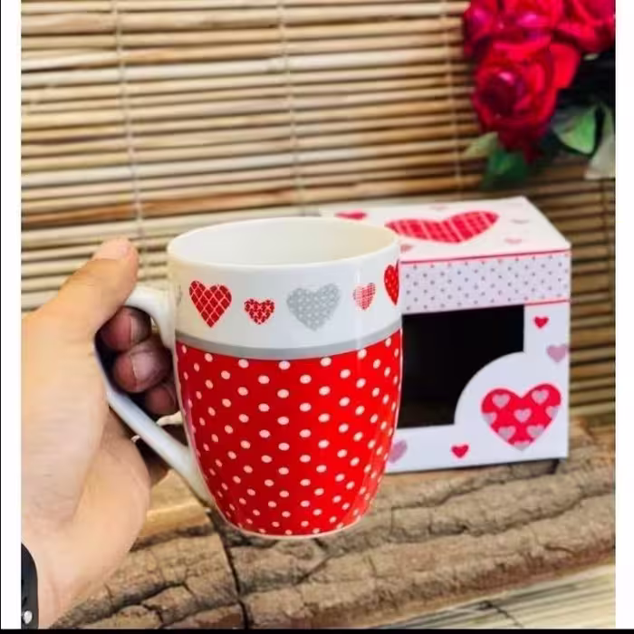 ماگ قلبی راسل سرامیک | amazonchi