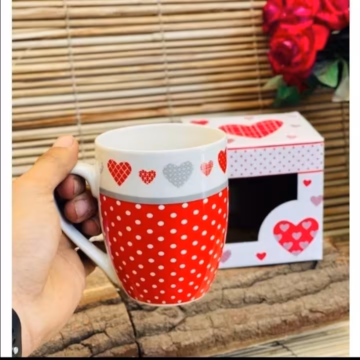 ماگ قلبی راسل سرامیک | amazonchi