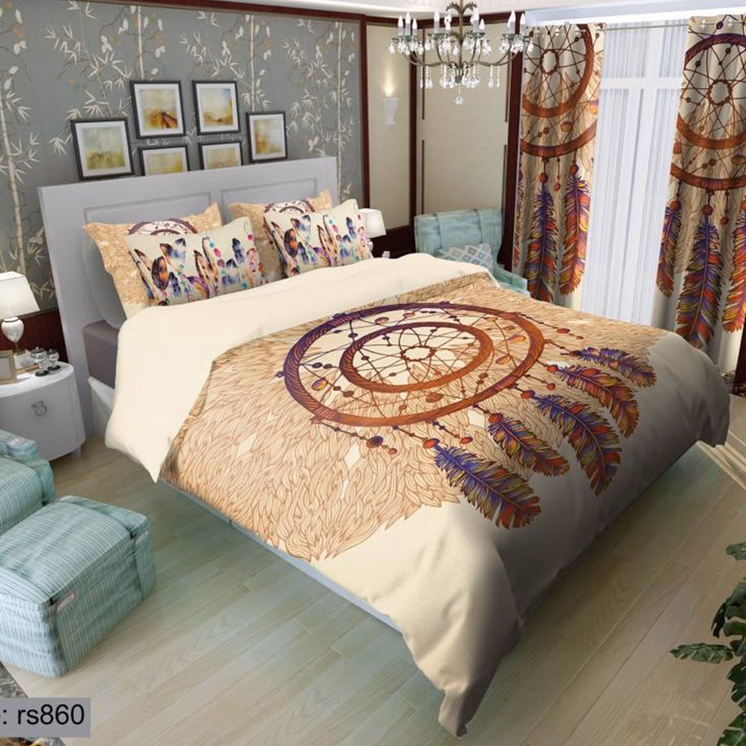 سرویس روتختی 2 نفره تنسل چاپی برندترک لند(Turk Land) rs 860