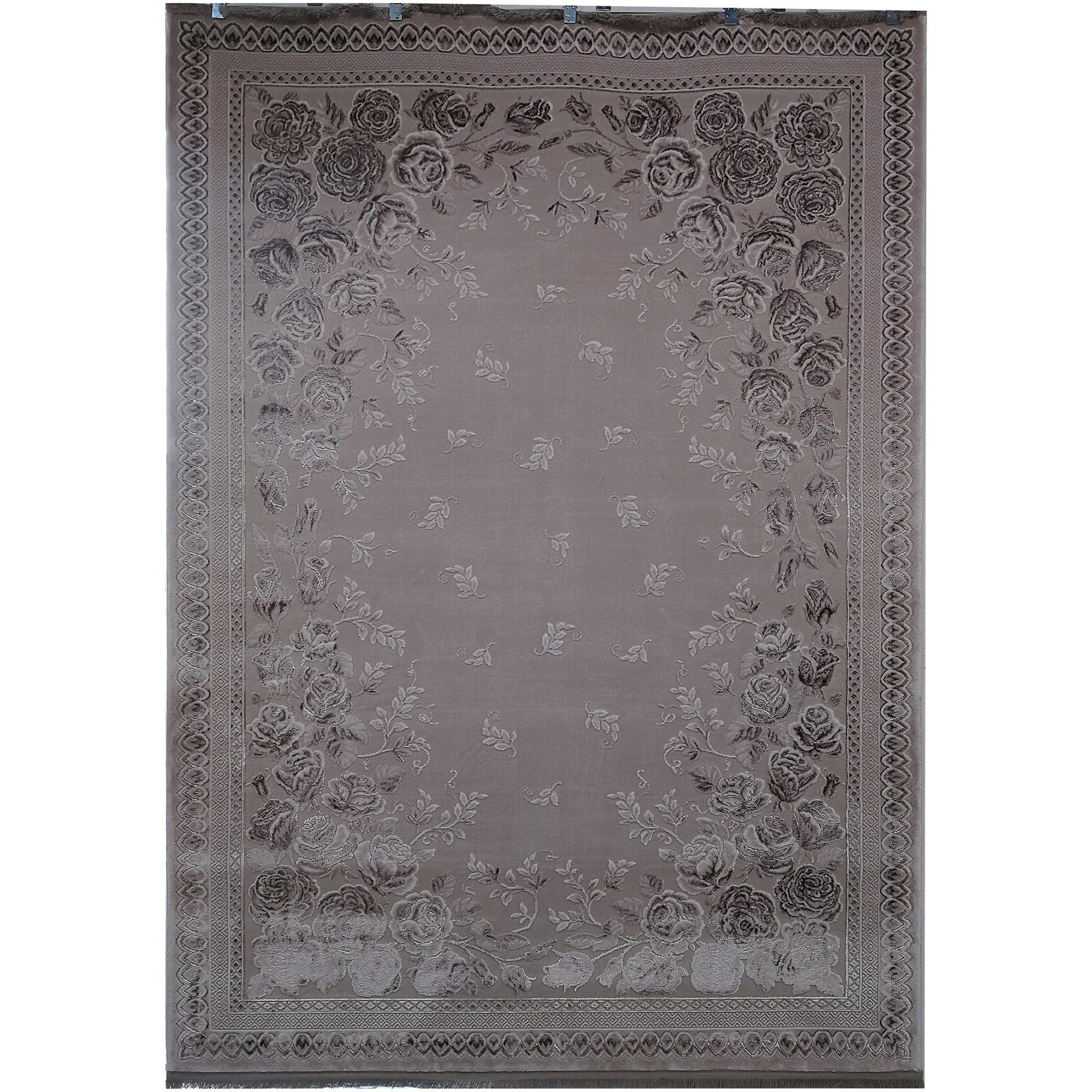 فرش ماشینی زمرد مشهد طرح 1913 زمینه بژ