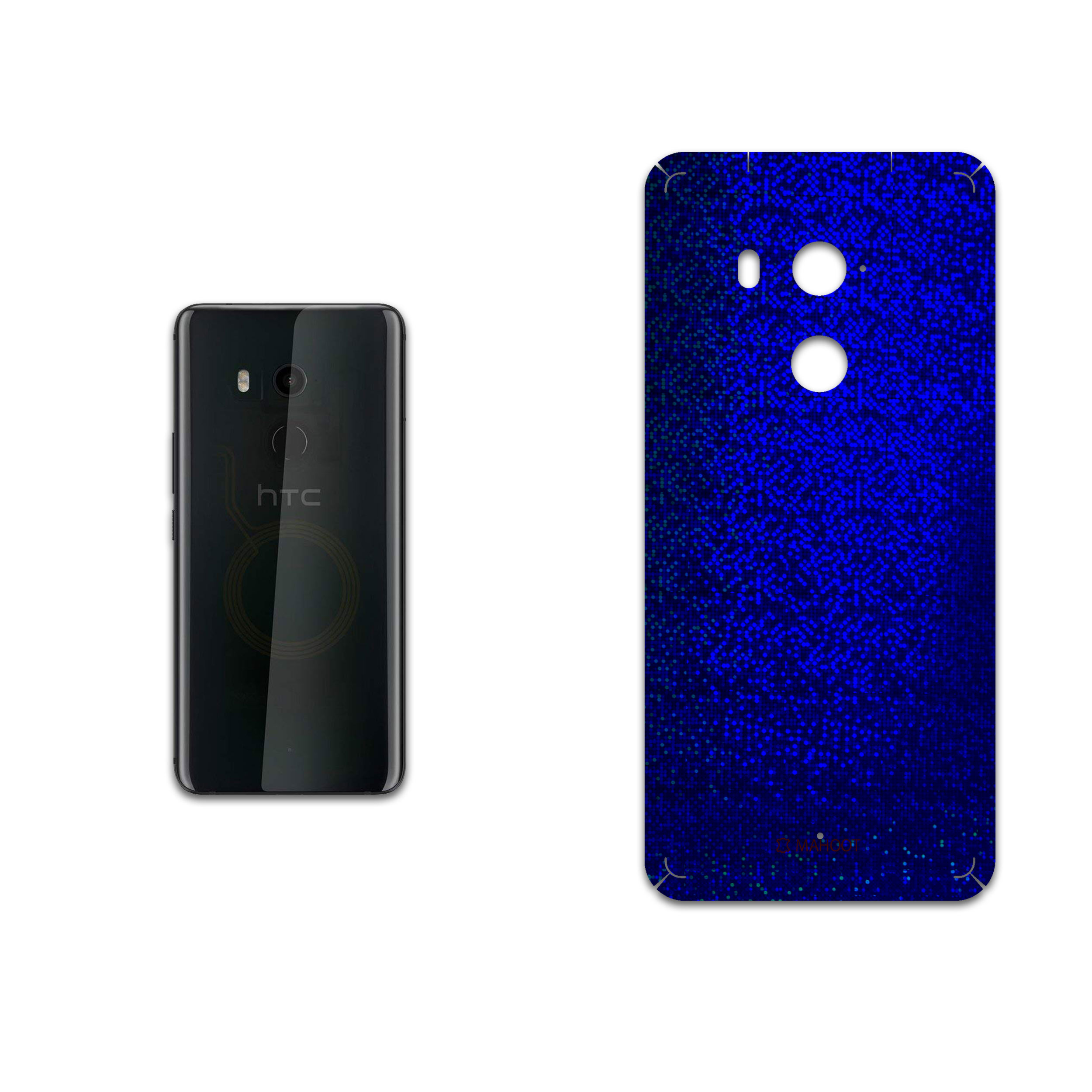 برچسب پوششی ماهوت مدل Blue-Holographic مناسب برای گوشی موبایل اچ تی سی U11 Plus