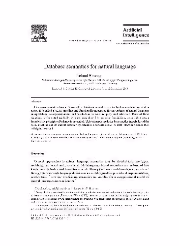 خرید و دانلود نسخه کامل کتاب Database semantics for natural language