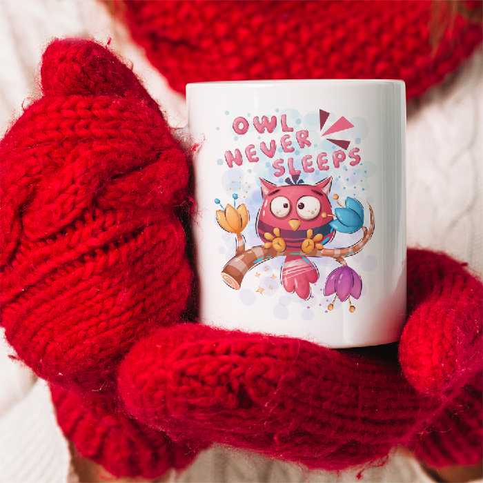 ماگ مدل جغد هرگز نمیخوابد