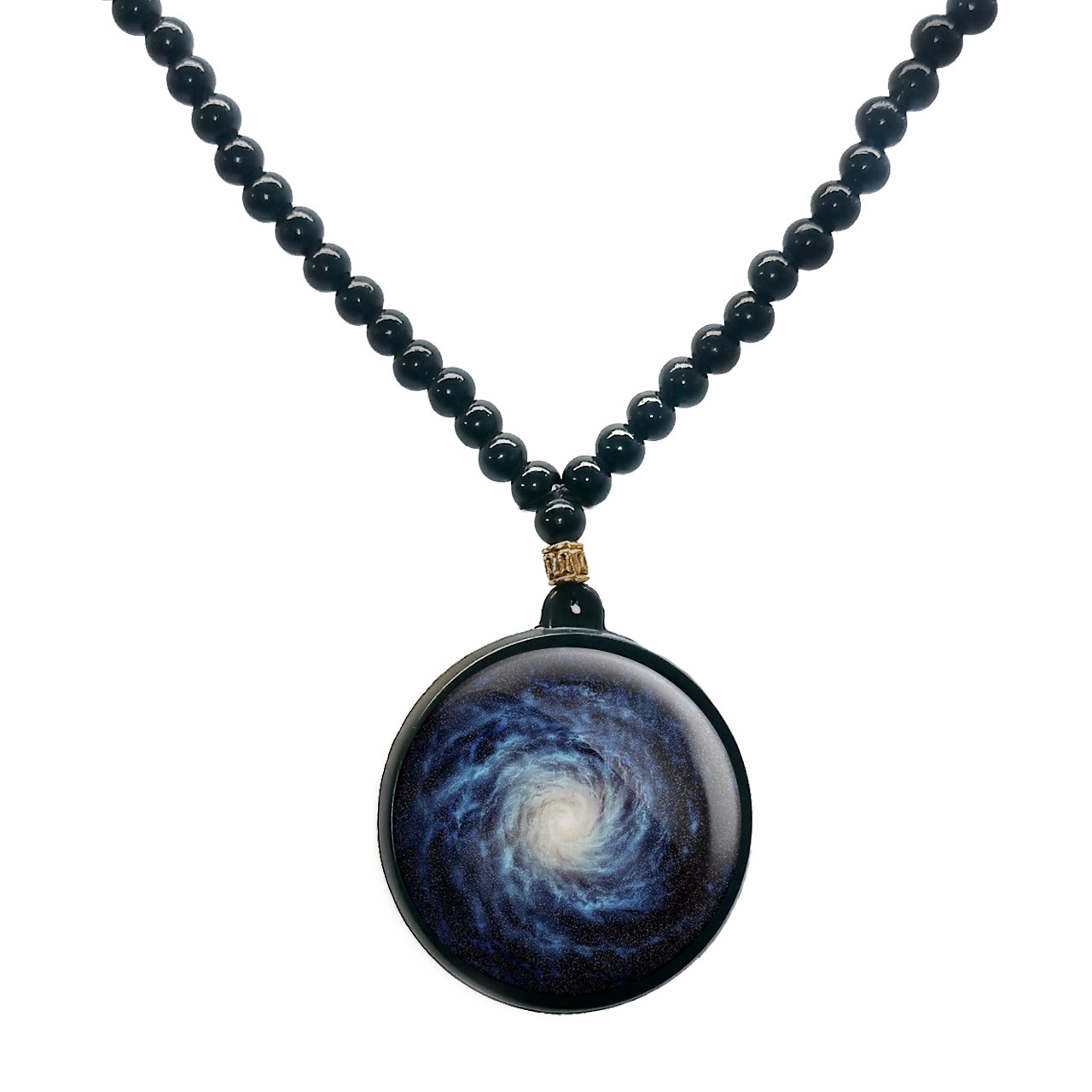 گردنبند پرمانه طرح سیاه چاله ها کد pmd.25905 مدل دو طرفه