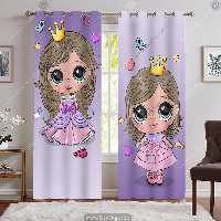 پرده اتاق کودک دختر طرح فانتزی غروسکی WA-2423
