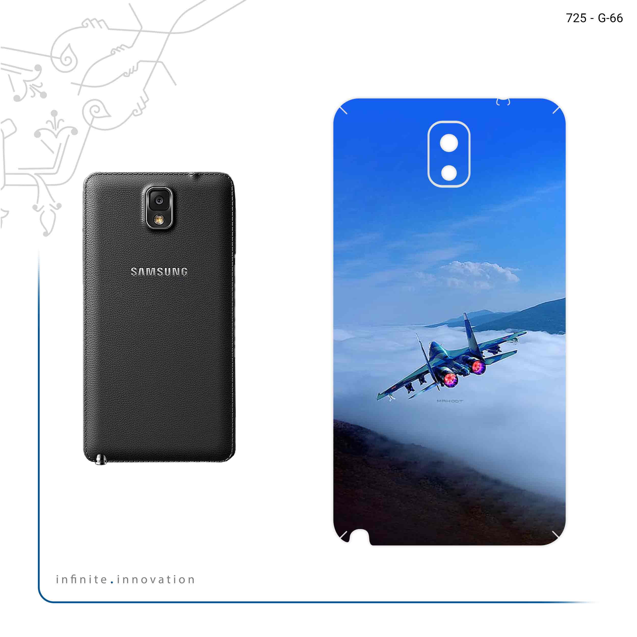 برچسب پوششی ماهوت مدل Fighter plane Su27 مناسب برای گوشی موبایل سامسونگ Galaxy Note 3
